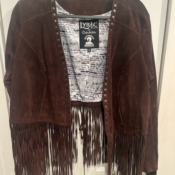 Vintage Carlos Falchi Brown suede fringe jacket size 1X womens - Picture 4 of 9